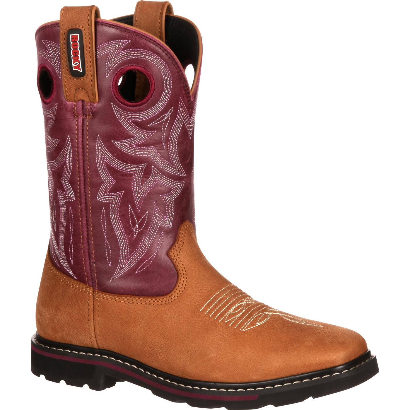 womens purple work boots