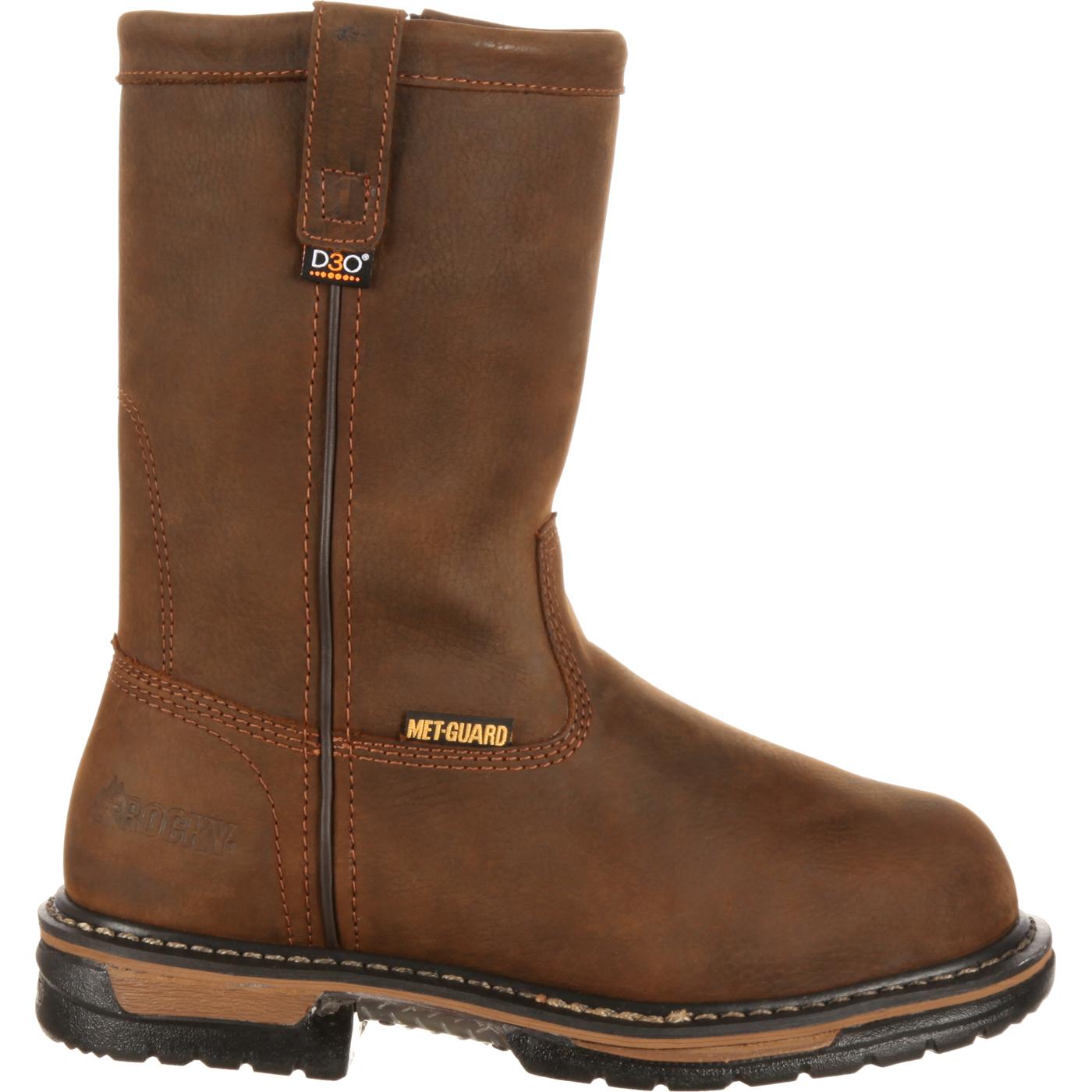 cheap steel toe pull on work boots