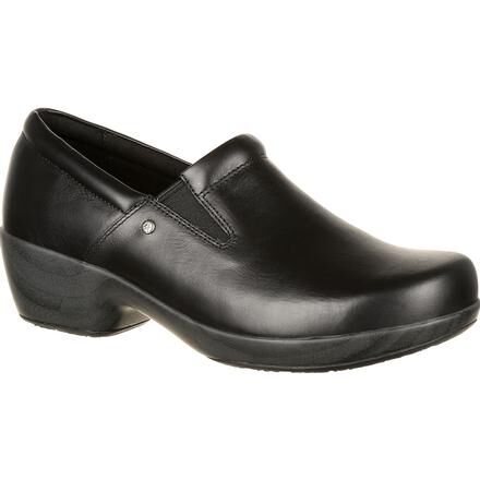 Womens black polishable 2025 work shoes