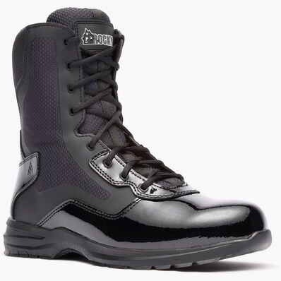 Rocky Cadet 8" Black Side Zip Public Service Boot, , large