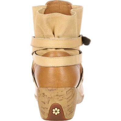 4EurSole Motif Women's Tan Wedge Bootie, , large