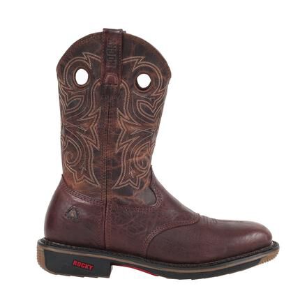 11 Rocky RIDE Men s Brown Leather Square Toe Western Boots Style 4187