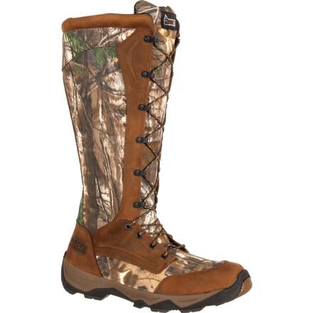 Rocky Retraction Waterproof Realtree Lace Up Snake Boot