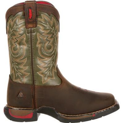 Rocky Little Kid Long Range Square Toe Western Boot, , large