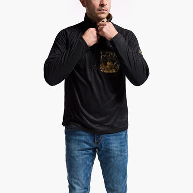 Rocky SilentHunter 1/4 Zip Jacket, Black with Realtree Edge, large