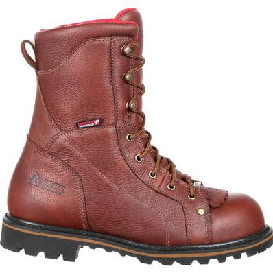 Rocky Three Cut Logger Steel Toe Waterproof Work Boot, , large
