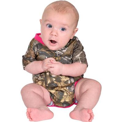 Rocky SilentHunter Baby Camo Onesie, PINK, large