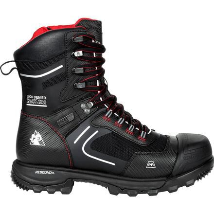 black work boots with side zipper