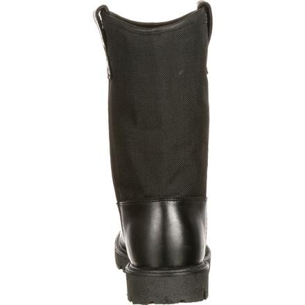 Black pull on duty boots top