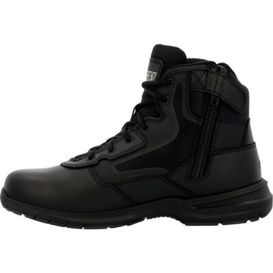 Rocky Cadet 6" Black Side Zip Public Service Boot, , large