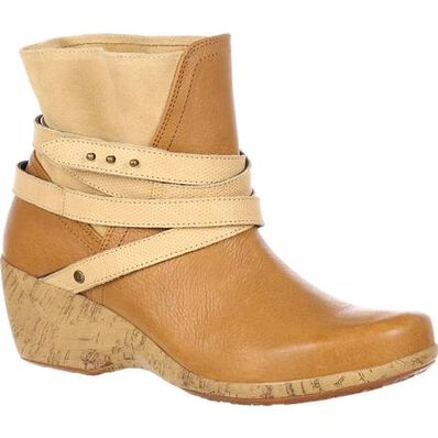 4EurSole Motif Women's Tan Wedge Bootie, , large