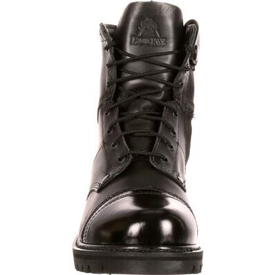 Rocky Public Service Boots: Men's Black Side Zipper 7-Inch Jump Boot