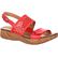 4EurSole Sprightly Women's Red Leather Low Wedge Slingback Sandal, , large
