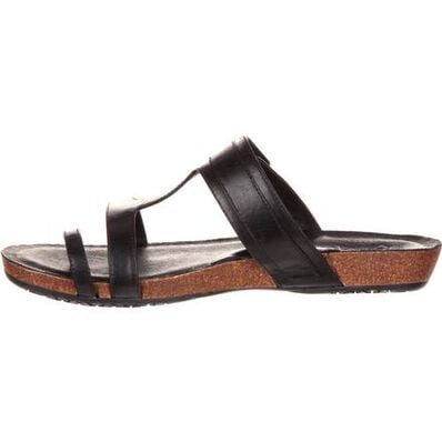 4EurSole Cool Walk Women's Toe Ring Black Flat Sandal, , large
