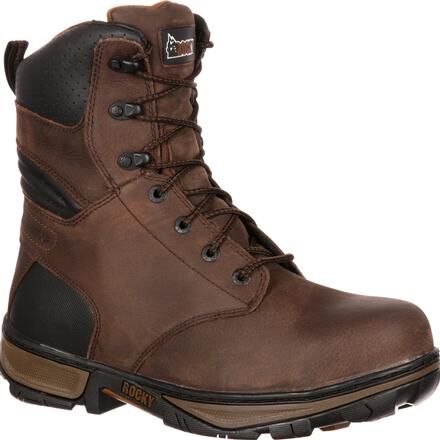 Men's Brown Steel Toe Waterproof Work 