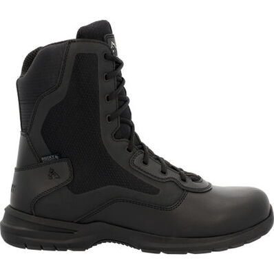 Rocky Cadet 8" Black Side Zip Public Service Boot, , large