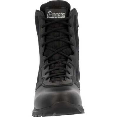 Rocky Cadet 8" Black Side Zip Public Service Boot, , large