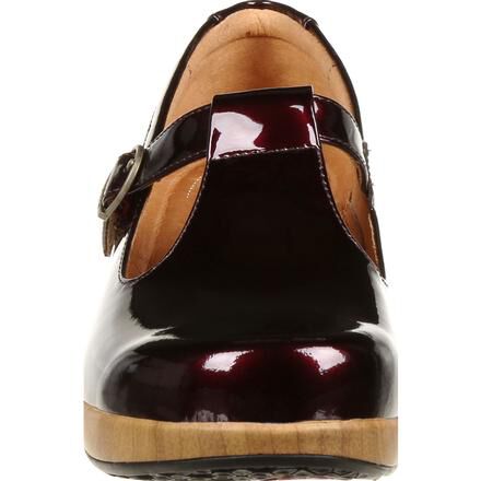 Maroon patent leather shoes