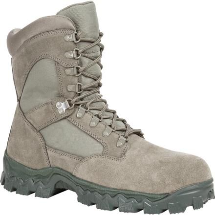 Sage green composite shop toe military boots