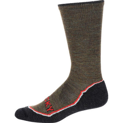Rocky Outback Hiking Crew Sock, Loden(Green), large