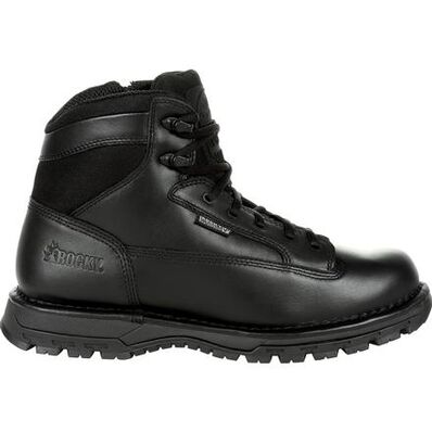 Rocky Portland 6" Black Side Zip Waterproof Public Service Boot, , large