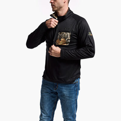 Rocky SilentHunter 1/4 Zip Jacket, Black with Realtree Edge, large