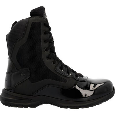 Rocky Cadet 8" Black Side Zip Public Service Boot, , large