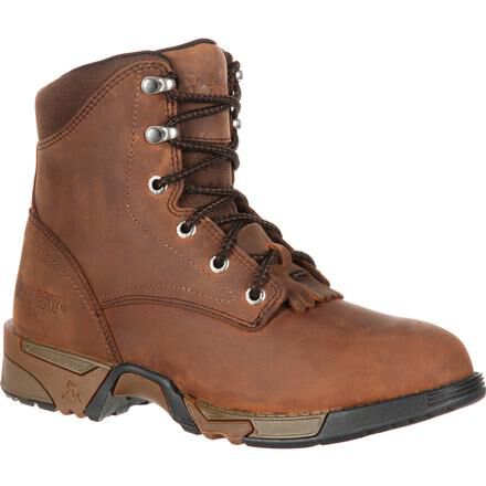 Ladies lace up work boots top