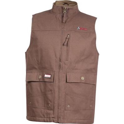 Rocky WorkSmart Men's Canvas Vest, BROWN, large