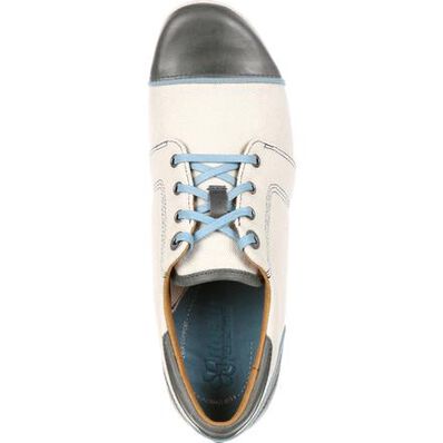 4EurSole Rococo Women's Blue and Cream Low Wedge Lacer Shoe, , large