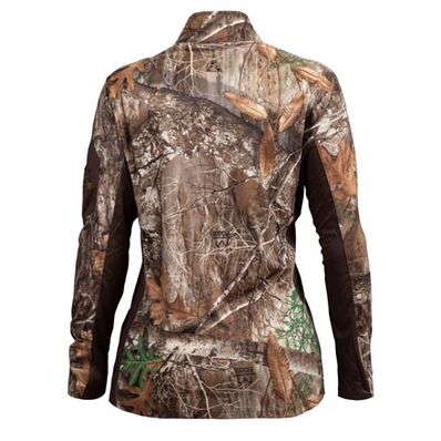 Rocky Women's SilentHunter 1/4 Zip Camo Shirt, Realtree Edge, large