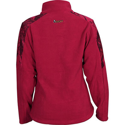 Rocky Women's Full Zip Fleece Jacket, Red Mossy Oak, large