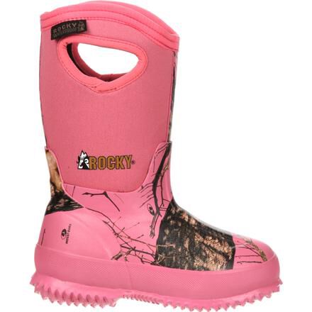 Rocky Core Kids Pink Camo Waterproof Insulated Rubber Boot
