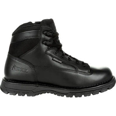Rocky Women's Portland 6" Black Side Zip Waterproof Public Service Boot, , large