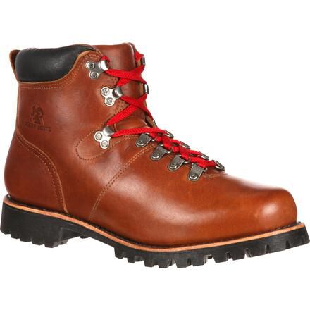 red lace hiking boots