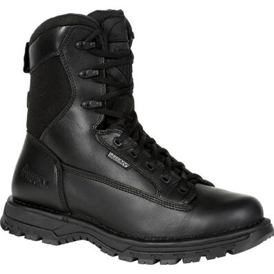 Rocky Women's Portland 8" Black Side Zip Waterproof Public Service Boot, , large