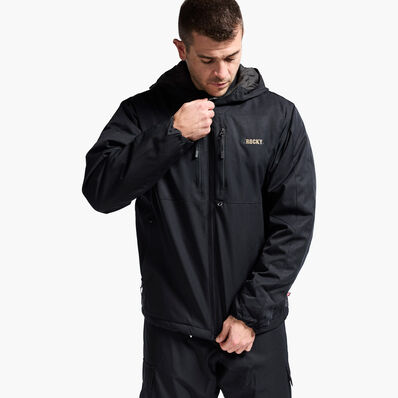 Rocky Rugged 80G Insulated Hooded Jacket, BLACK, large