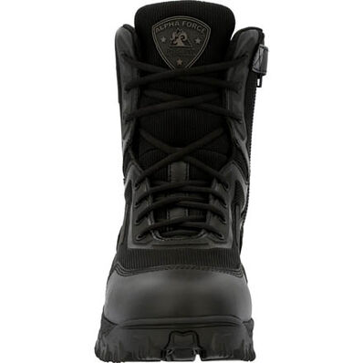 Rocky Alpha Tec 8" Black Side Zip Waterproof Public Service Boot, , large