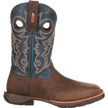 Rocky LT Men s Steel Toe Blue Brown Saddle Western Boot