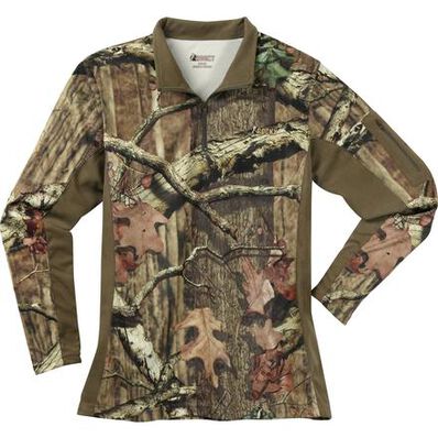 Rocky Women's SilentHunter 1/4 Zip Camo Shirt, Mossy Oak Break Up Infinity, large