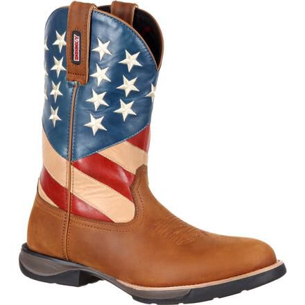 Rocky LT Men s Comfortable Lightweight American Flag Western Boot