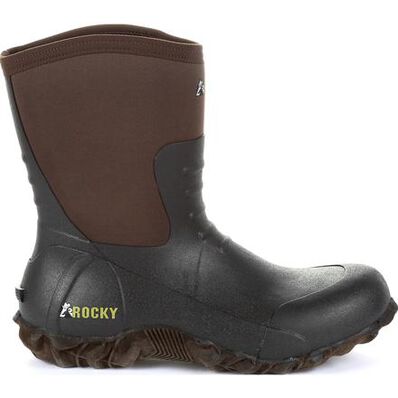 Rocky Core Chore Brown Rubber Outdoor Boot, , large