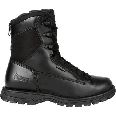 Rocky Women's Portland 8" Black Side Zip Waterproof Public Service Boot, , large