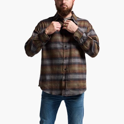Rocky Rugged Cotton Flannel Shirt, MOSS, large