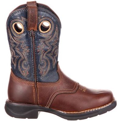 Rocky LT Big Kids' Waterproof Saddle Western Boot, , large