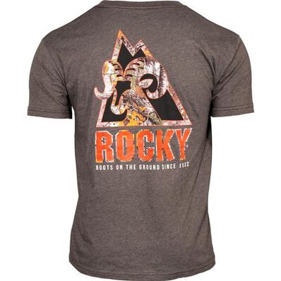 Rocky Logo T-Shirt, BROWN, large