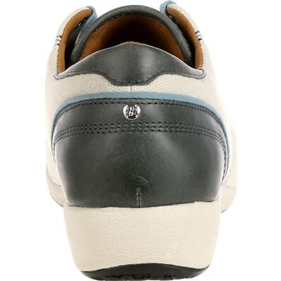 4EurSole Rococo Women's Blue and Cream Low Wedge Lacer Shoe, , large