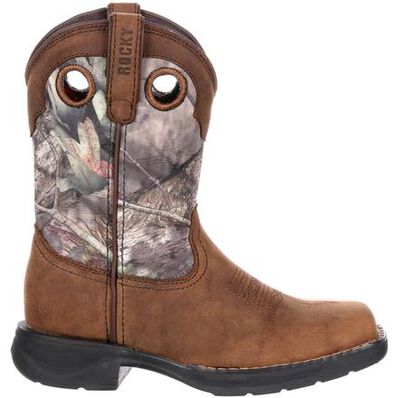 Rocky LT Big Kids' Waterproof Camo Western Boot, , large