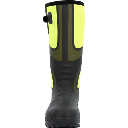 Steel toe rubber insulated boots top