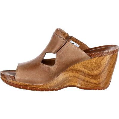 4EurSole Joyful Women's Brown Leather Slide, , large